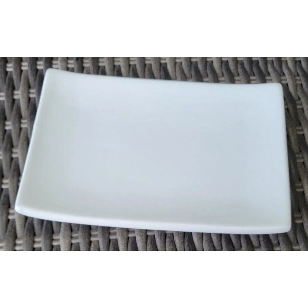 Pier 1 Rectangle White Porcelain Plates: Asian Sushi 8”x5.5” Retired